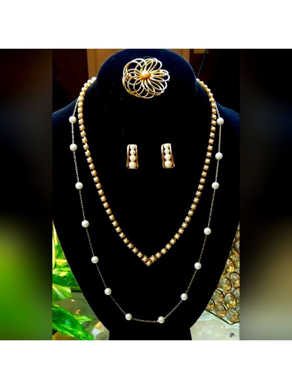 NAPIER PEARL JEWELRY NECKLACE EARRINGS PIN BROOCH LOT